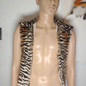 Stylish Zebra Print Faux Fur Vest